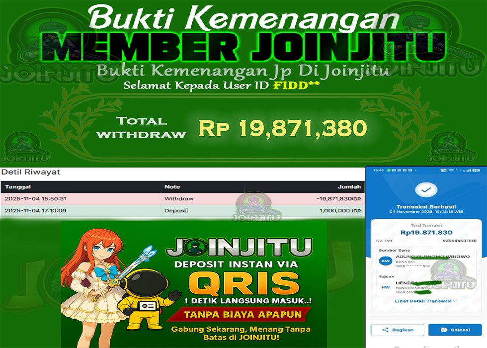 Bukti Kemenangan Jacpot Joinjitu 14 November 2023